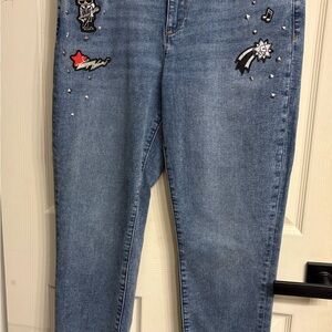 Karl Lagerfeld Light Blue Embroidered Jeans